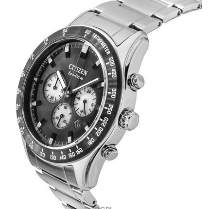 Citizen Eco-Drive Chronograph Edelstahl Schwarzes Zifferblatt CA4674-58E 100M Herrenuhr