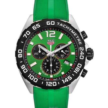 Tag Heuer Formula 1 Chronograph Kautschukarmband Grünes Zifferblatt Quarz Taucheruhr CAZ101AP.FT8056 200M Herrenuhr