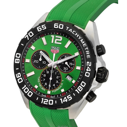 Tag Heuer Formula 1 Chronograph Kautschukarmband Grünes Zifferblatt Quarz Taucheruhr CAZ101AP.FT8056 200M Herrenuhr