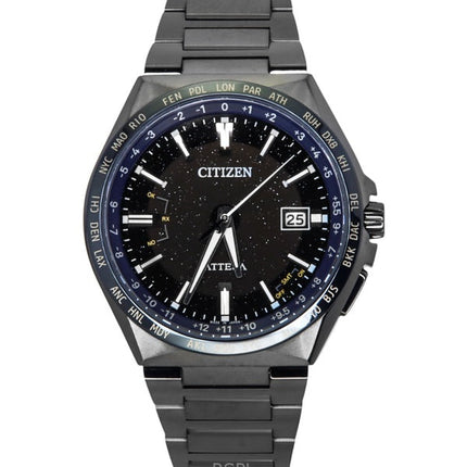 Citizen Attesa Perpetual Calendar Super Titanium Schwarzes Zifferblatt Eco-Drive CB0217-71E 100M Herrenuhr