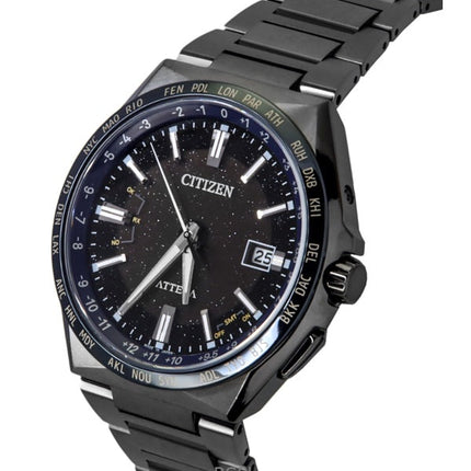 Citizen Attesa Perpetual Calendar Super Titanium Schwarzes Zifferblatt Eco-Drive CB0217-71E 100M Herrenuhr