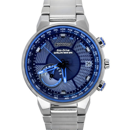 Citizen Eco-Drive Perpetual Satellite GPS Edelstahl Blaues Zifferblatt CC3030-53L 100M Herrenuhr