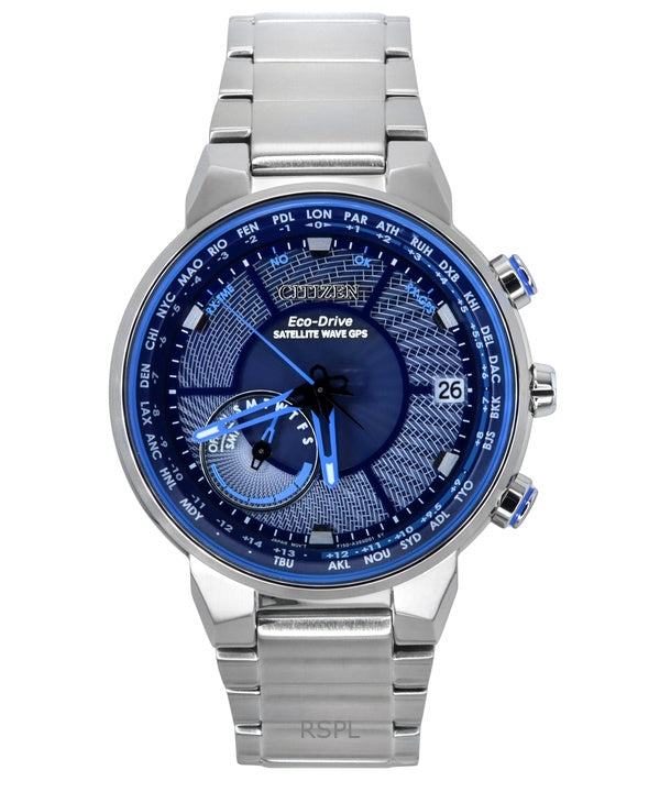 Citizen Eco-Drive Perpetual Satellite GPS Edelstahl Blaues Zifferblatt CC3030-53L 100M Herrenuhr