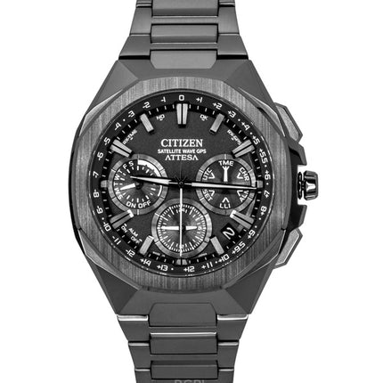 Citizen Eco-Drive Attesa Satellite Wave GPS Super Titanium Schwarzes Zifferblatt CC4105-69E 100M Herrenuhr