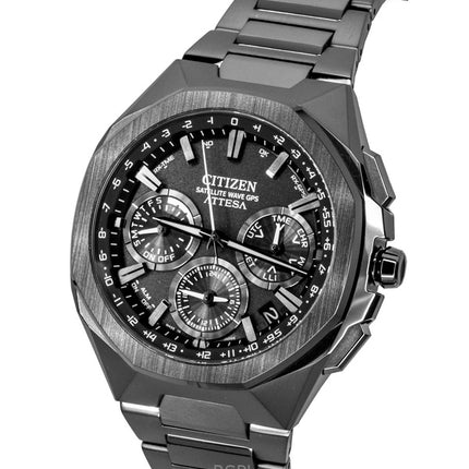 Citizen Eco-Drive Attesa Satellite Wave GPS Super Titanium Schwarzes Zifferblatt CC4105-69E 100M Herrenuhr