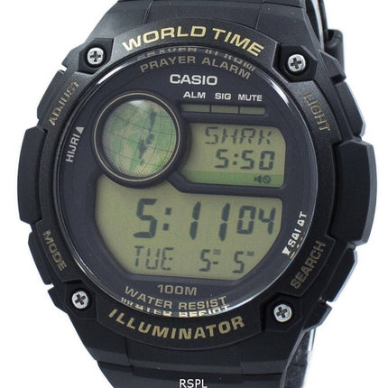 Casio Illuminator Welt Zeit Gebet Alarm digitaler CPA-100-9A CPA100-9A Herrenuhr