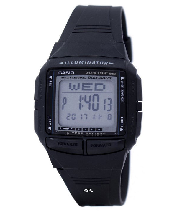 Casio Illuminator mehrsprachige Datenbank Dualzeit Digital DB-36-1AV Herrenuhr