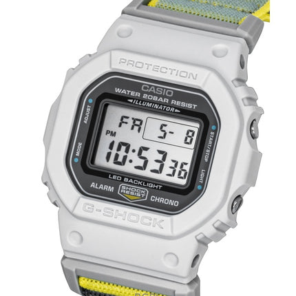 Casio G-Shock Digitaluhr mit Textilarmband, Quarzwerk, Modell DW-5600MNC-7A8, wasserdicht bis 200 m, Herrenuhr