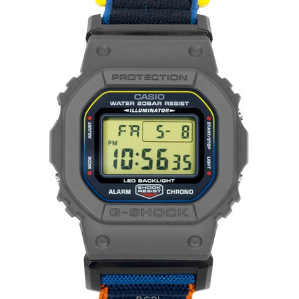 Casio G-Shock Digitaluhr mit Textilarmband, Quarzwerk, Modell DW-5600MNC-8A2, wasserdicht bis 200 m, Herrenuhr