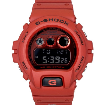 Casio G-Shock Digitaluhr, rotes Armband aus biobasiertem Harz, Quarzwerk, DW-6900RRB-4, wasserdicht bis 200 m, Herrenuhr