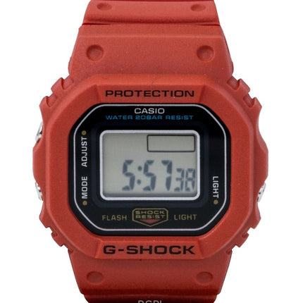 Casio G-Shock Nano Digitaluhr mit rotem Armband aus biobasiertem Harz, Quarzwerk, DWN-5600-4, wasserdicht bis 200 m, Unisex-Uhr