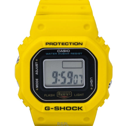 Casio G-Shock Nano Digitaluhr mit gelbem Armband aus biobasiertem Harz, Quarzwerk, DWN-5600-9, wasserdicht bis 200 m, Unisex-Uhr