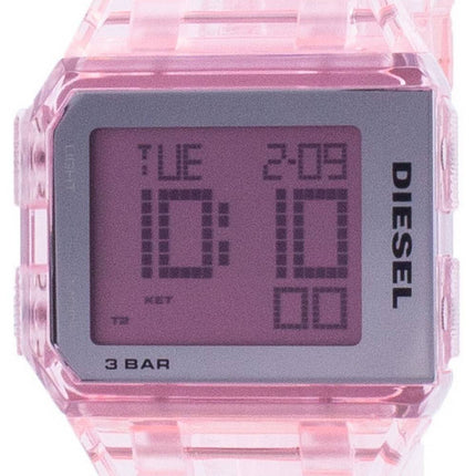 Diesel gehackte Millennial Pink transparente Quarz DZ1920 Unisex Uhr