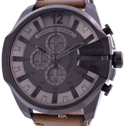 Diesel Mega Chief Chronograph Graues Zifferblatt Quarz DZ4463 100M Herrenuhr