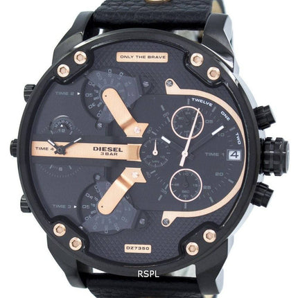 Diesel Mr Daddy 2.0 Quarz Chronograph schwarzes Zifferblatt DZ7350 Herrenuhr