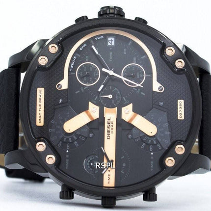 Diesel Mr Daddy 2.0 Quarz Chronograph schwarzes Zifferblatt DZ7350 Herrenuhr