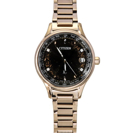 Citizen xC DENPA Funkgesteuerte Limited Edition Super Titanium Schwarzes Zifferblatt Eco-Drive EC1166-74E Damenuhr