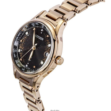 Citizen xC DENPA Funkgesteuerte Limited Edition Super Titanium Schwarzes Zifferblatt Eco-Drive EC1166-74E Damenuhr