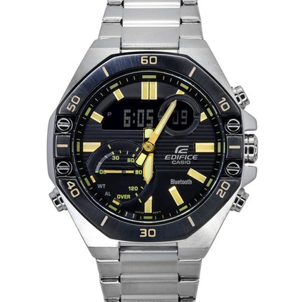 Casio Edifice Analog-Digital-Smartphone-Link Edelstahl schwarzes Zifferblatt Quarz ECB-10DB-1A9 100M Herrenuhr