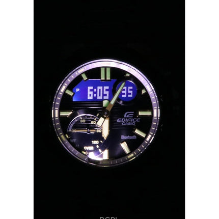 Casio Edifice Analog-Digital-Smartphone-Link Edelstahl schwarzes Zifferblatt Quarz ECB-10DB-1A9 100M Herrenuhr