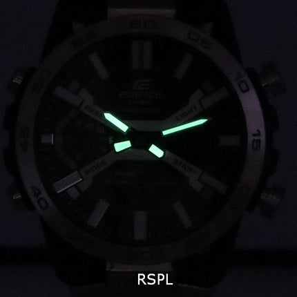 Casio Edifice Sospensione Mobile Link Schwarzes Zifferblatt Solar ECB-2000D-1A ECB2000D-1 100M Herrenuhr