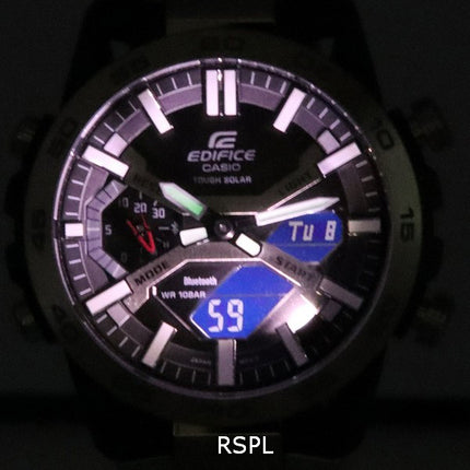 Casio Edifice Sospensione Mobile Link Schwarzes Zifferblatt Solar ECB-2000D-1A ECB2000D-1 100M Herrenuhr