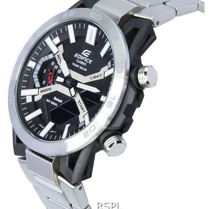 Casio Edifice Sospensione Mobile Link Schwarzes Zifferblatt Solar ECB-2000D-1A ECB2000D-1 100M Herrenuhr