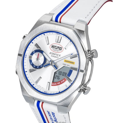 Casio Edifice Analog Digital NISMO Heritage Edition Smartphone Link Silbernes Zifferblatt Quarz ECB-S10NIS-7A 100M Herrenuhr