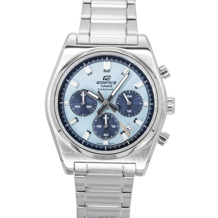 Casio Edifice Analog Standard Chronograph Edelstahl Blaues Zifferblatt Quarz EFB-730D-2BV 100M Herrenuhr