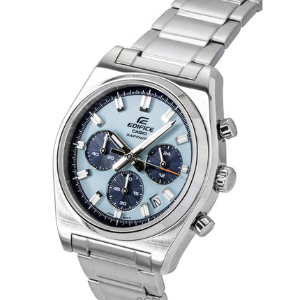 Casio Edifice Analog Standard Chronograph Edelstahl Blaues Zifferblatt Quarz EFB-730D-2BV 100M Herrenuhr