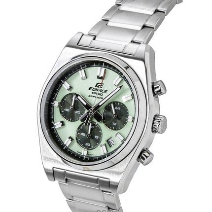 Casio Edifice Analog Standard Chronograph Edelstahl Grünes Zifferblatt Quarz EFB-730D-3AV 100M Herrenuhr