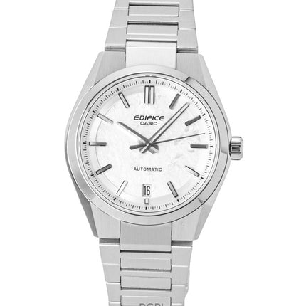 Casio Edifice Analog Edelstahl Geschmiedetes Carbon Weißes Zifferblatt Automatik EFK-100D-7A 100M Herrenuhr