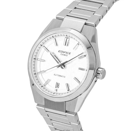Casio Edifice Analog Edelstahl Geschmiedetes Carbon Weißes Zifferblatt Automatik EFK-100D-7A 100M Herrenuhr