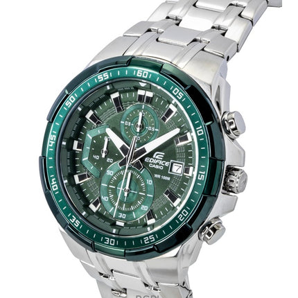 Casio Edifice Analog Standard Chronograph Edelstahl Grünes Zifferblatt Quarz EFR-539DE-3AV 100M Herrenuhr