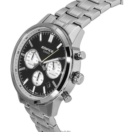 Casio Edifice Analog Chronograph Edelstahl Schwarzes Zifferblatt Quarz EFR-575D-1A 100M Herrenuhr