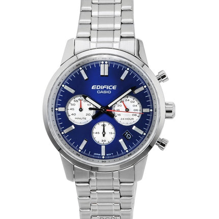 Casio Edifice Analog Chronograph Edelstahl Blaues Zifferblatt Quarz EFR-575D-2A 100M Herrenuhr