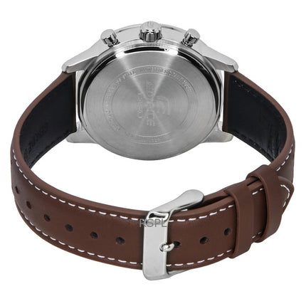 Casio Edifice Analog Chronograph Lederarmband Creme Zifferblatt Quarz EFR-575L-7A 100M Herrenuhr