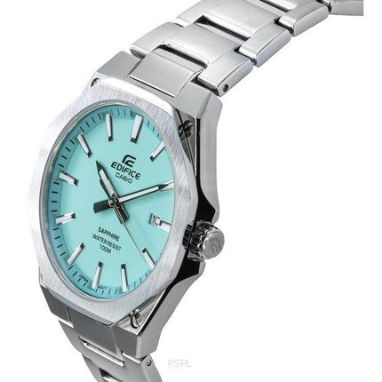Casio Edifice Saphirglas Analog Edelstahl Türkises Zifferblatt Quarz EFR-S108D-2B 100M Herrenuhr
