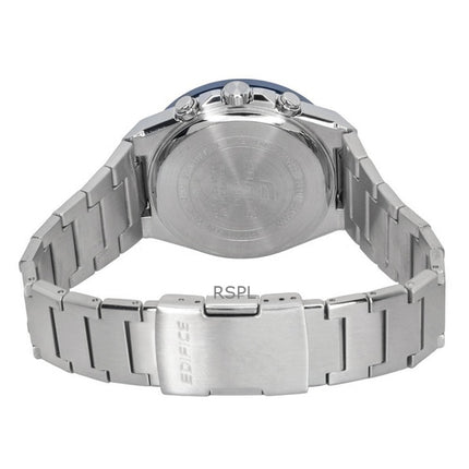 Casio Edifice Analog Chronograph Edelstahl Blaues Zifferblatt Solar EFS-S650D-2A 100M Herrenuhr