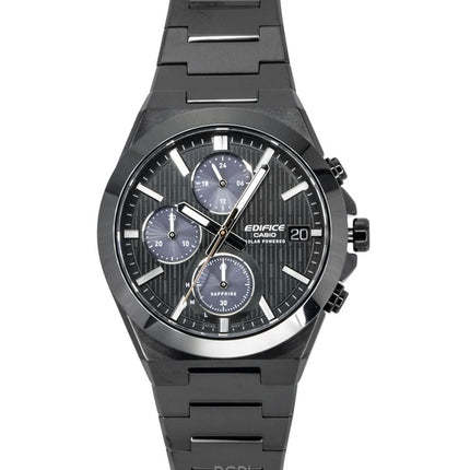 Casio Edifice Analog Chronograph Edelstahl Schwarzes Zifferblatt Solar EFS-S650DC-1A 100M Herrenuhr