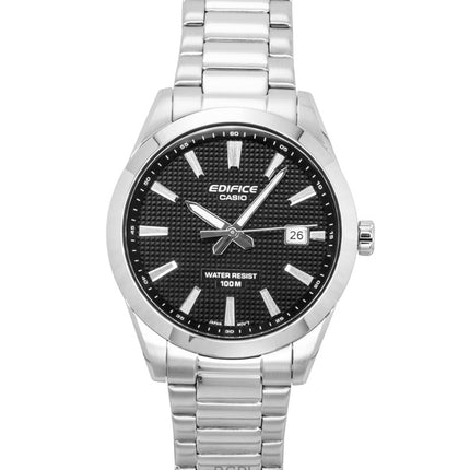 Casio Edifice Analog Edelstahl Schwarzes Zifferblatt Quarz EFV-160D-1A 100M Herrenuhr