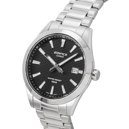 Casio Edifice Analog Edelstahl Schwarzes Zifferblatt Quarz EFV-160D-1A 100M Herrenuhr