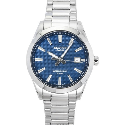 Casio Edifice Analog Edelstahl Blaues Zifferblatt Quarz EFV-160D-2A 100M Herrenuhr