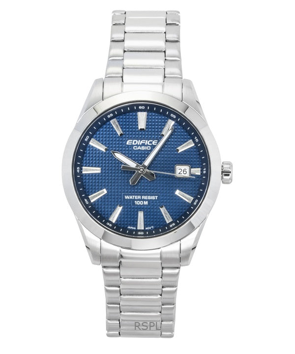 Casio Edifice Analog Edelstahl Blaues Zifferblatt Quarz EFV-160D-2A 100M Herrenuhr