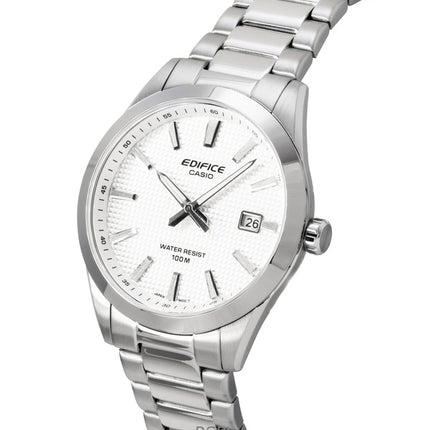 Casio Edifice Analog Edelstahl Weißes Zifferblatt Quarz EFV-160D-7A 100M Herrenuhr