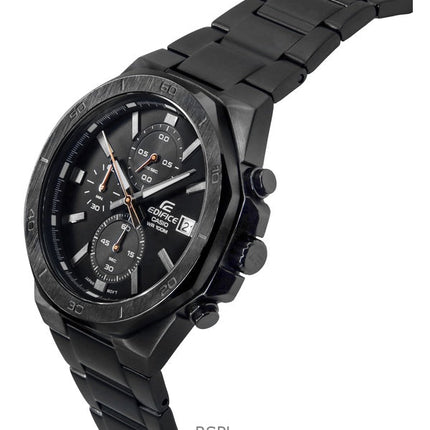 Casio Edifice Standard Analog Chronograph Edelstahl schwarzes Zifferblatt Quarz EFV-640DC-1AV 100M Herrenuhr