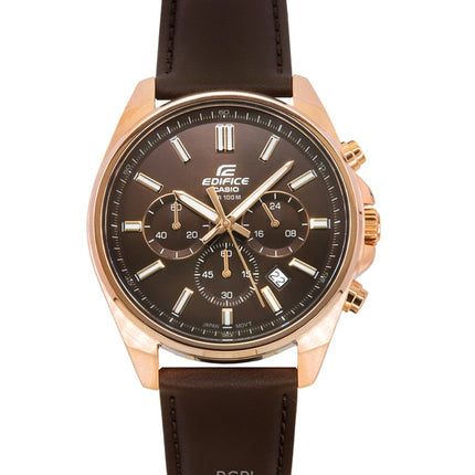 Casio Edifice Analog Standard Chronograph Braunes Zifferblatt Quarz EFV-650CL-5AV 100M Herrenuhr