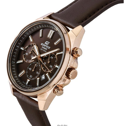 Casio Edifice Analog Standard Chronograph Braunes Zifferblatt Quarz EFV-650CL-5AV 100M Herrenuhr