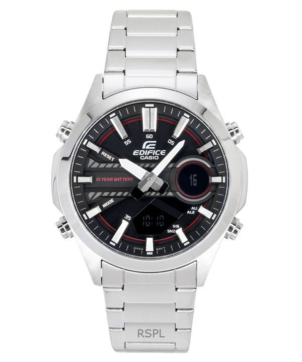 Casio Edifice Analog Digital Edelstahl Schwarzes Zifferblatt Quarz EFV-C120D-1A4 100M Herrenuhr