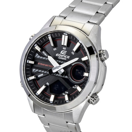 Casio Edifice Analog Digital Edelstahl Schwarzes Zifferblatt Quarz EFV-C120D-1A4 100M Herrenuhr